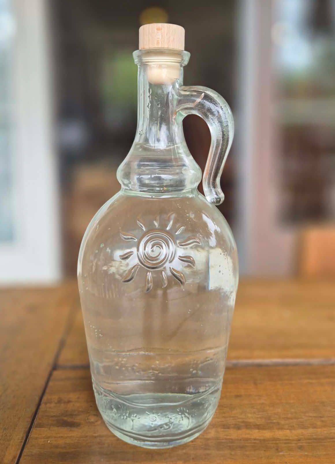 Zonnige 1 L glazen fles met kurken dop (3 stuks)
