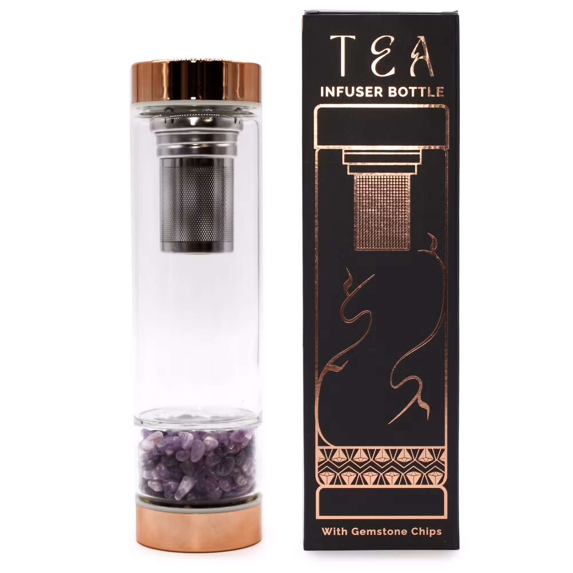 Kristallen thee fles Amethyst
